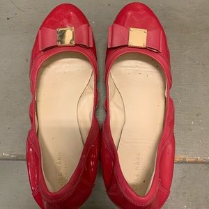 Pink leather tali ballet flats